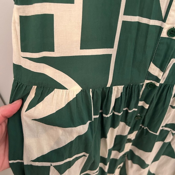 Zara Green and White Long Sleeve Dress - Picture 2 of 4